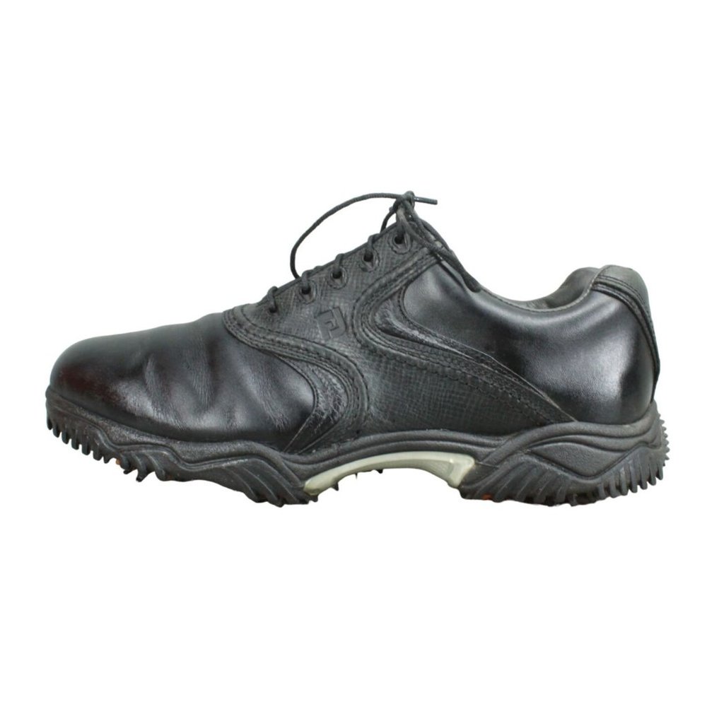 Footjoy Black Leather Shoes Spikes 54094 Lace Up Golf Cleats Size 9 M